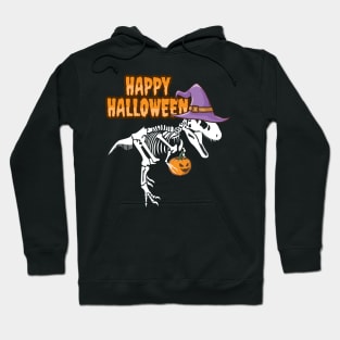 'Skeleton T-Rex Pumpkins' Funny Pumpkin Fall Hoodie